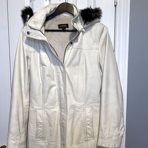 Danier White Leather Winter coat